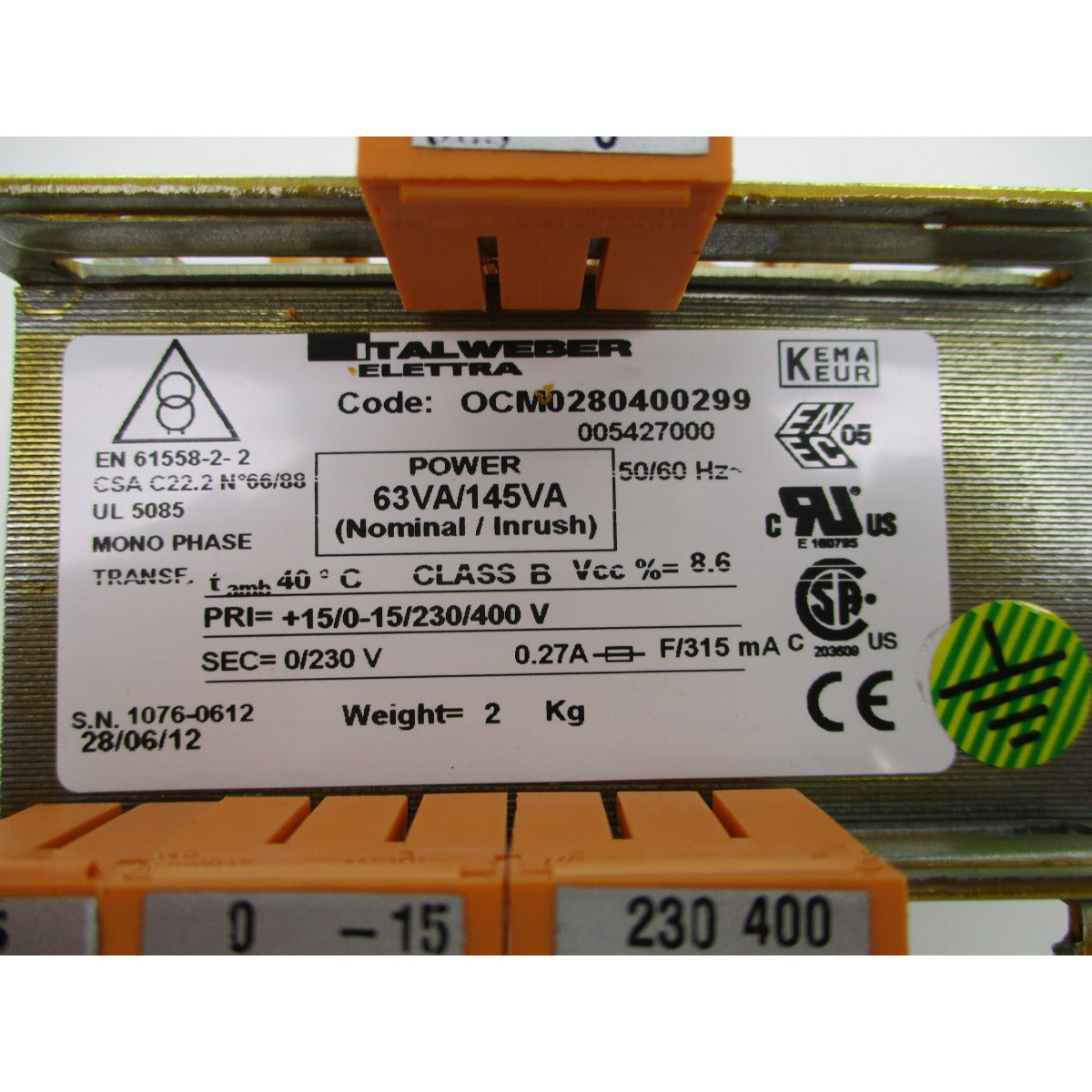 Aircraft Trafo 63VA P400-230 CE #0054727000 - Art. 0005427000