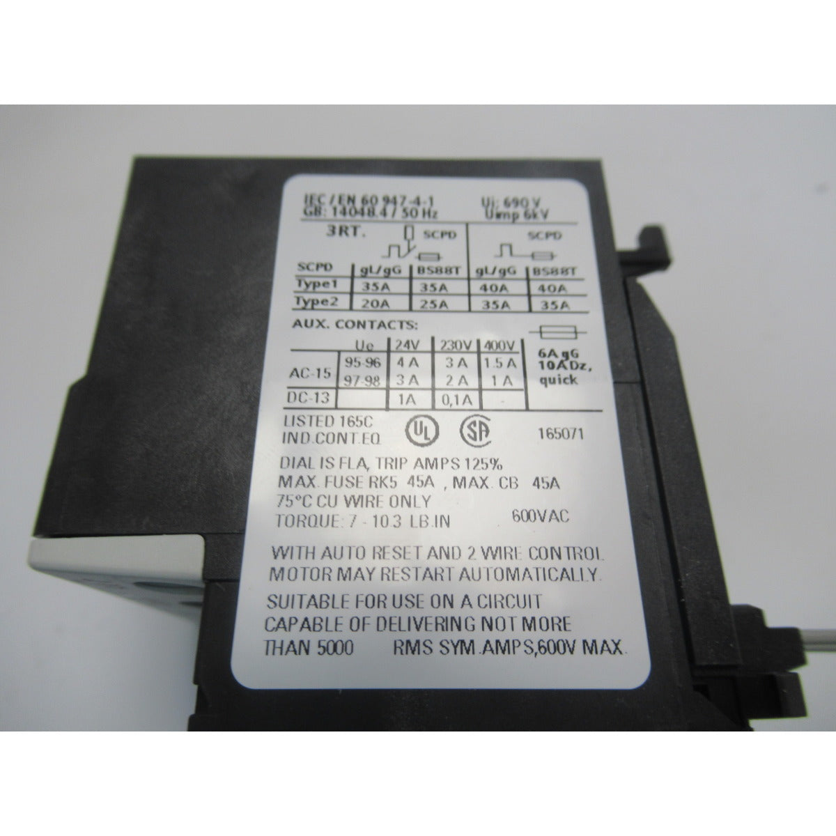 Aircraft Thermisches Relais 3RU1116-1KB #008257000 - Art. 0008257000