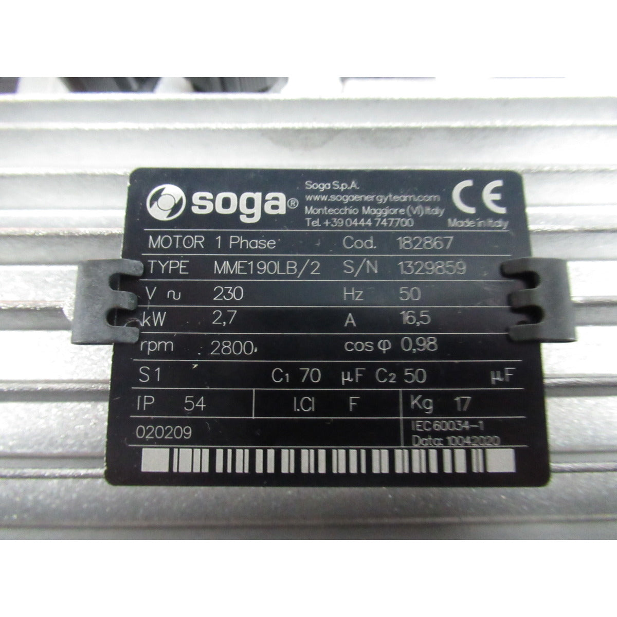 Aircraft Motor ACS 2,7-10 / 230V B02V0209 / 4kW - Art. 0206B02V0209