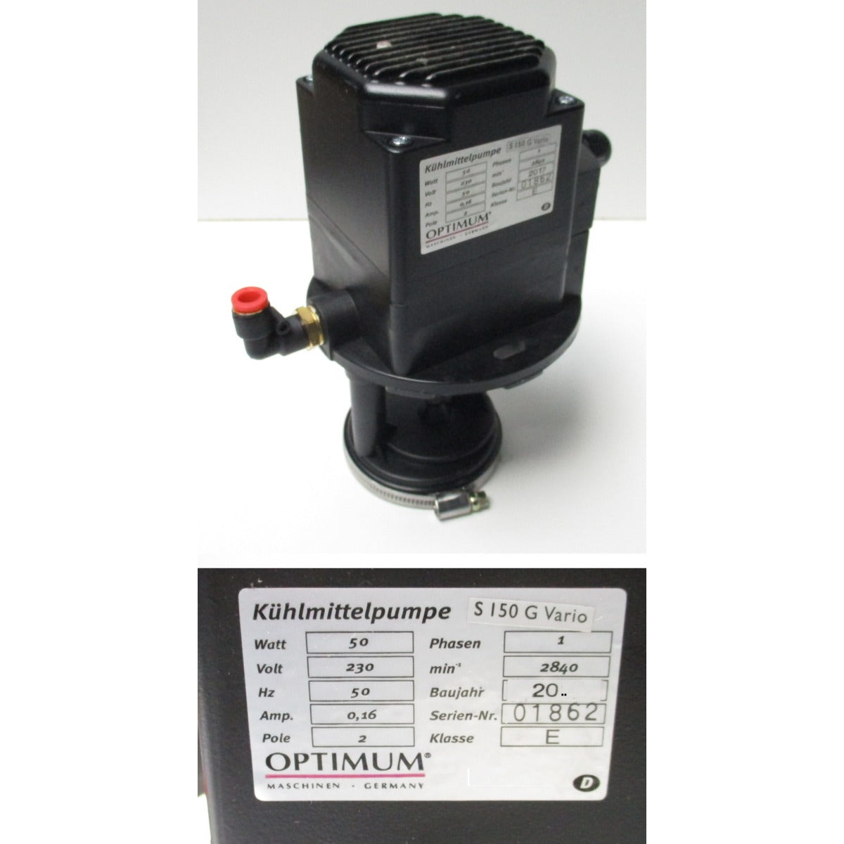 OPTIMUM Kühlmittelpumpe S150G/S275V/NV / 230V  50W / 0,16A SM-0330014555
