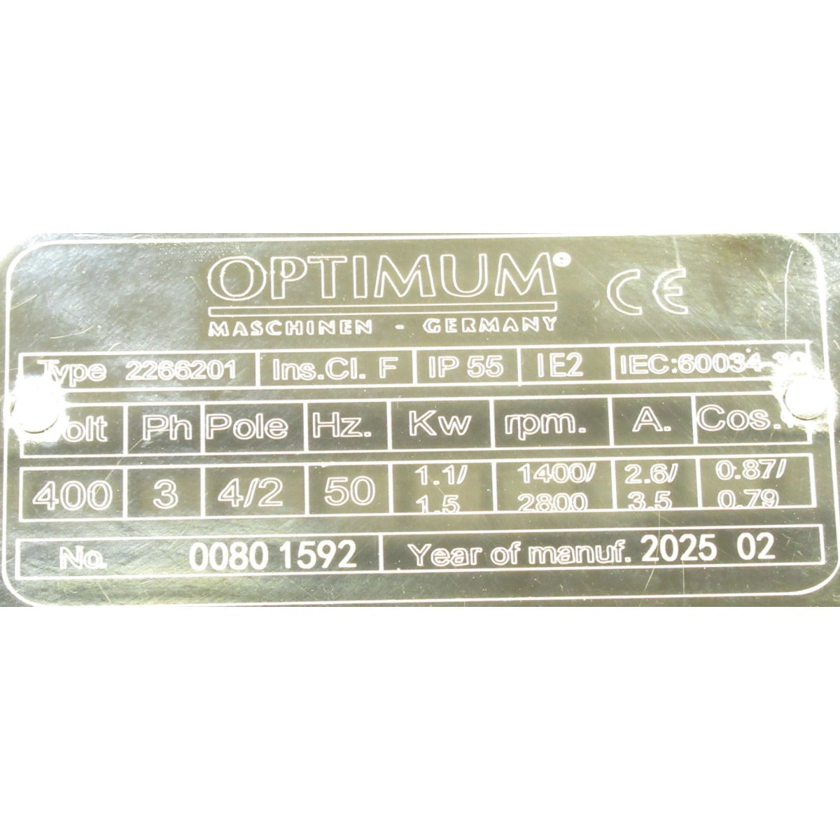 Optimum Motor S275P / 400V 1,1kW//1,5kW / 1400/2800RPM - Art. 033052750531