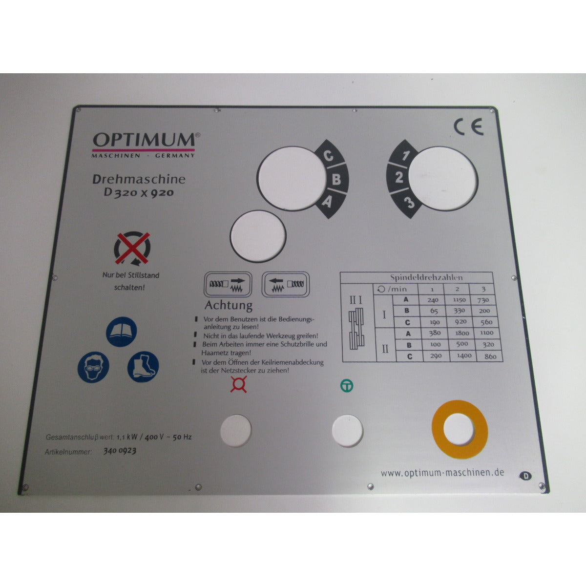 Optimum Label D320x920 SM-03400923L01 - SM.P-03400923L01