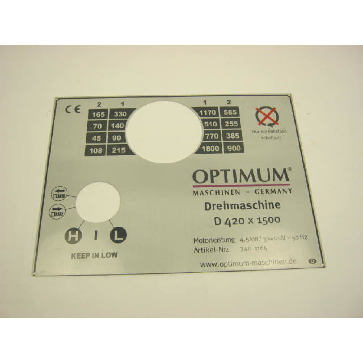 OPTIMUM Label D420x1500 SM-03401165L01