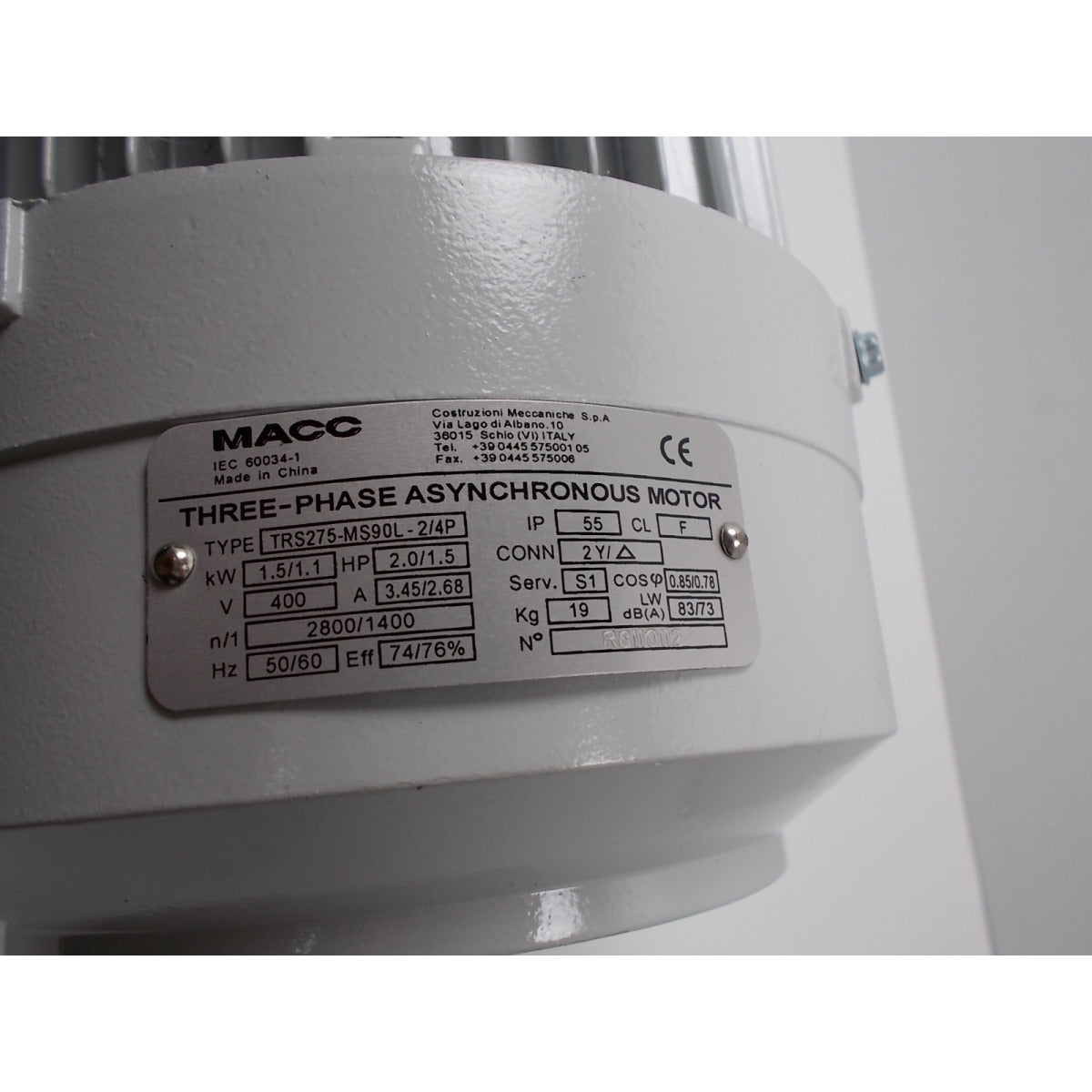 Metallkraft Motor MKS 275N / 400V 133/80, 2Stufen 1,5/1,1kW - Welle Ø18 - Art. 036213380