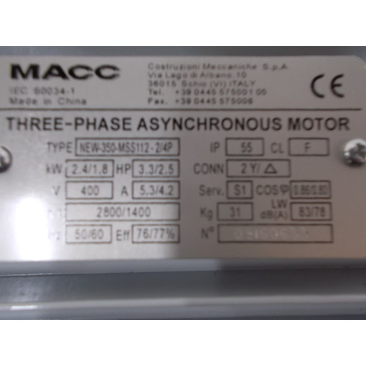 Metallkraft Motor MKS 350, H / 400V 182-A/80 / 1,8kW/2,4kW - Art. 0362182A80
