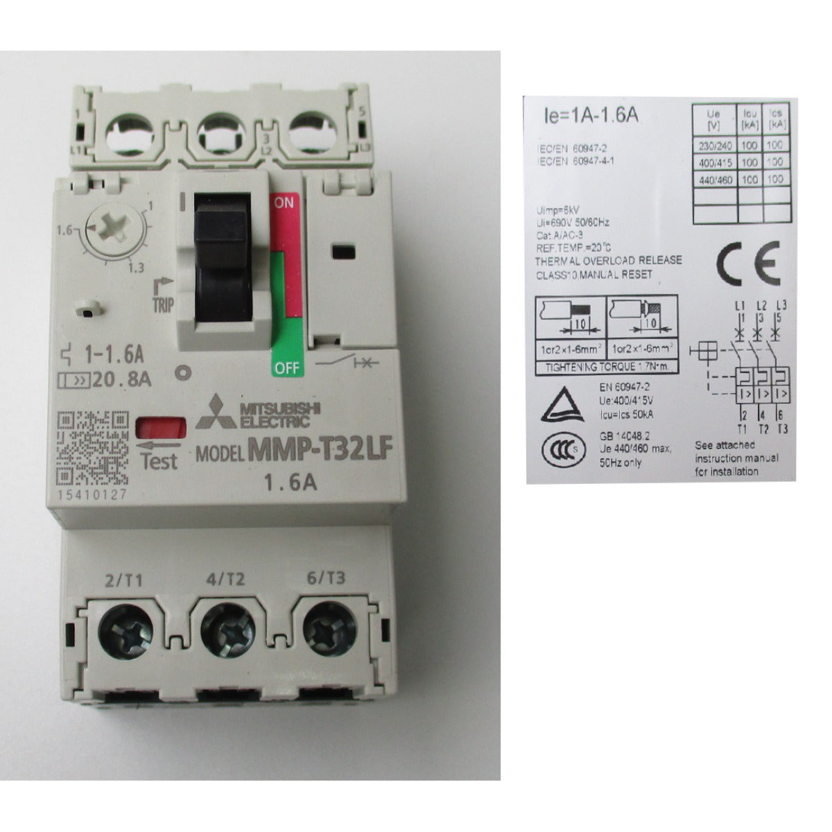 Metallkraft Motorschutzschalter BMBS / QF2 288431 / MMP-T32LF 1 - 1,6A - Art. 0369288431