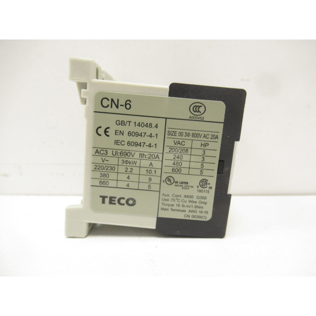 Metallkraft Schütz MSBM / 24VAC TECO CN-6 - Art. 03772940CN6