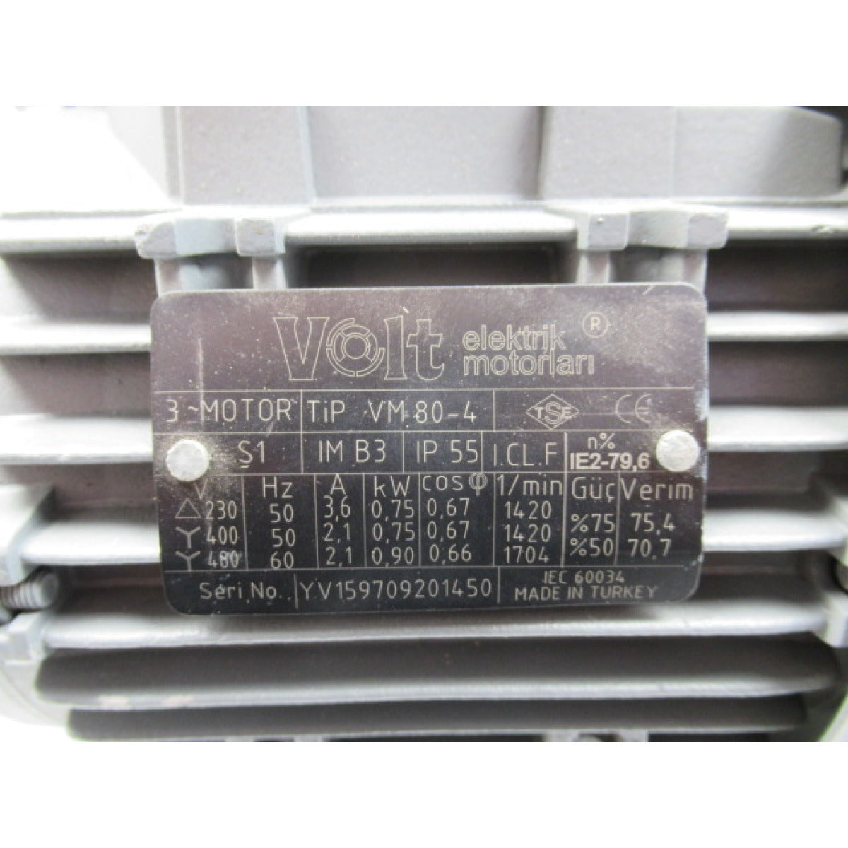 Metallkraft Motor PRM 31F / 400V 0,75kW - Art. 0381203145