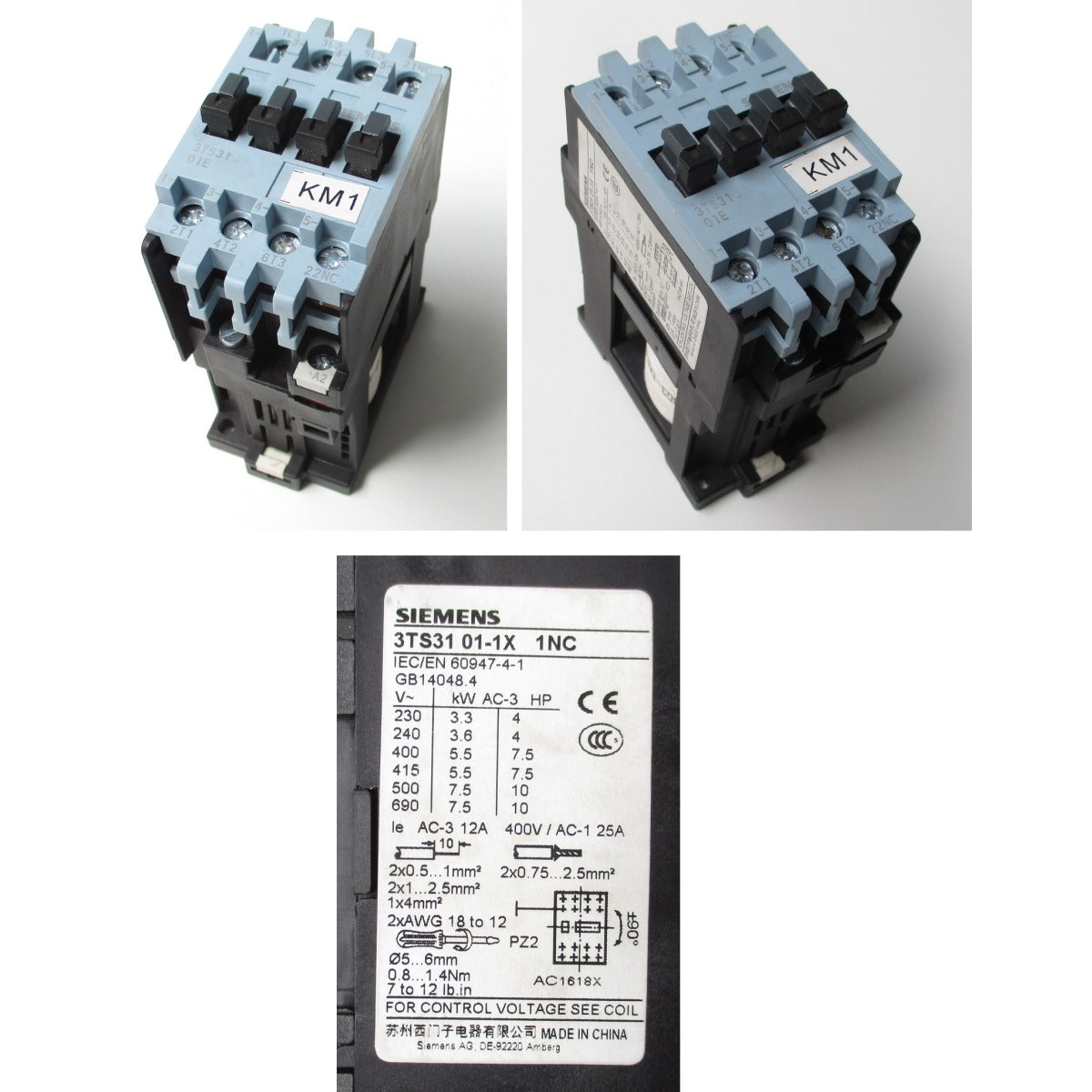 OPTIMUM Schütz SIEMENS 3TS31  DC 24V/50Hz SM-0460059DC