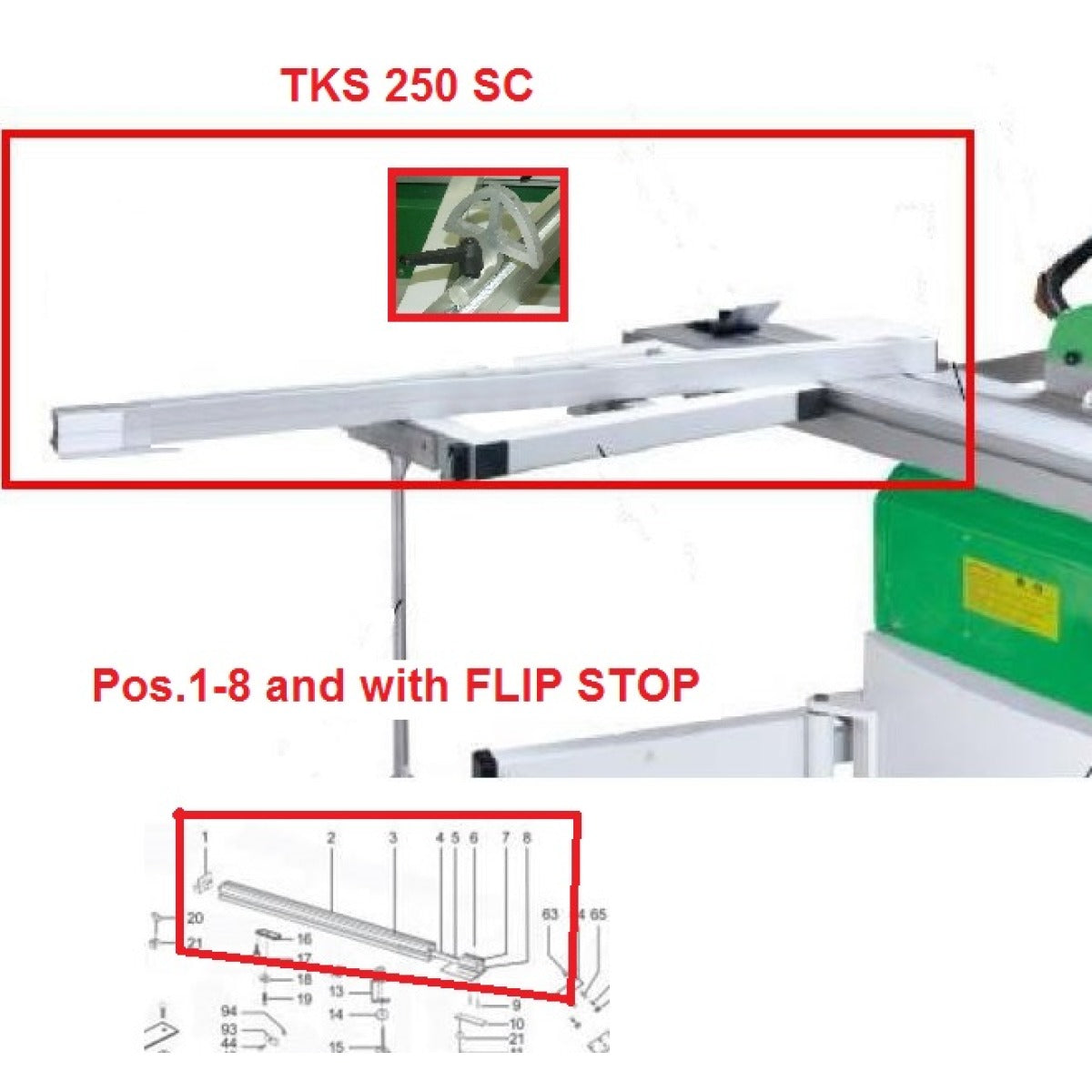Holzstar Teleskopanschlag TKS 250 SC komplett, inkl. Klappanschlag - Art. 05900255T02CPL