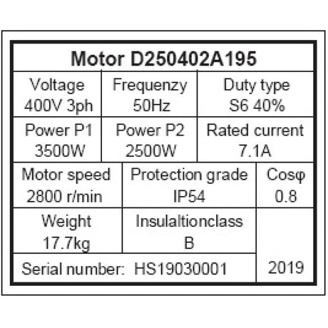 Holzkraft Motor HSE 9,10,12-1350 / 400V 3,8kW - Art. 0598111971 - Web groß Ersatzteil - Sonderposten 2
