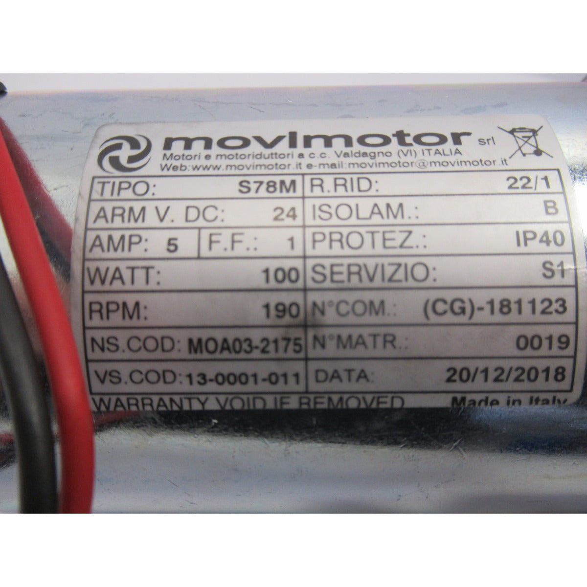 Cleancraft Motor ASSM 650 / 24V / 100W / 5A 13-0001-011 / inkl. Getriebe - Art. 0720130001011