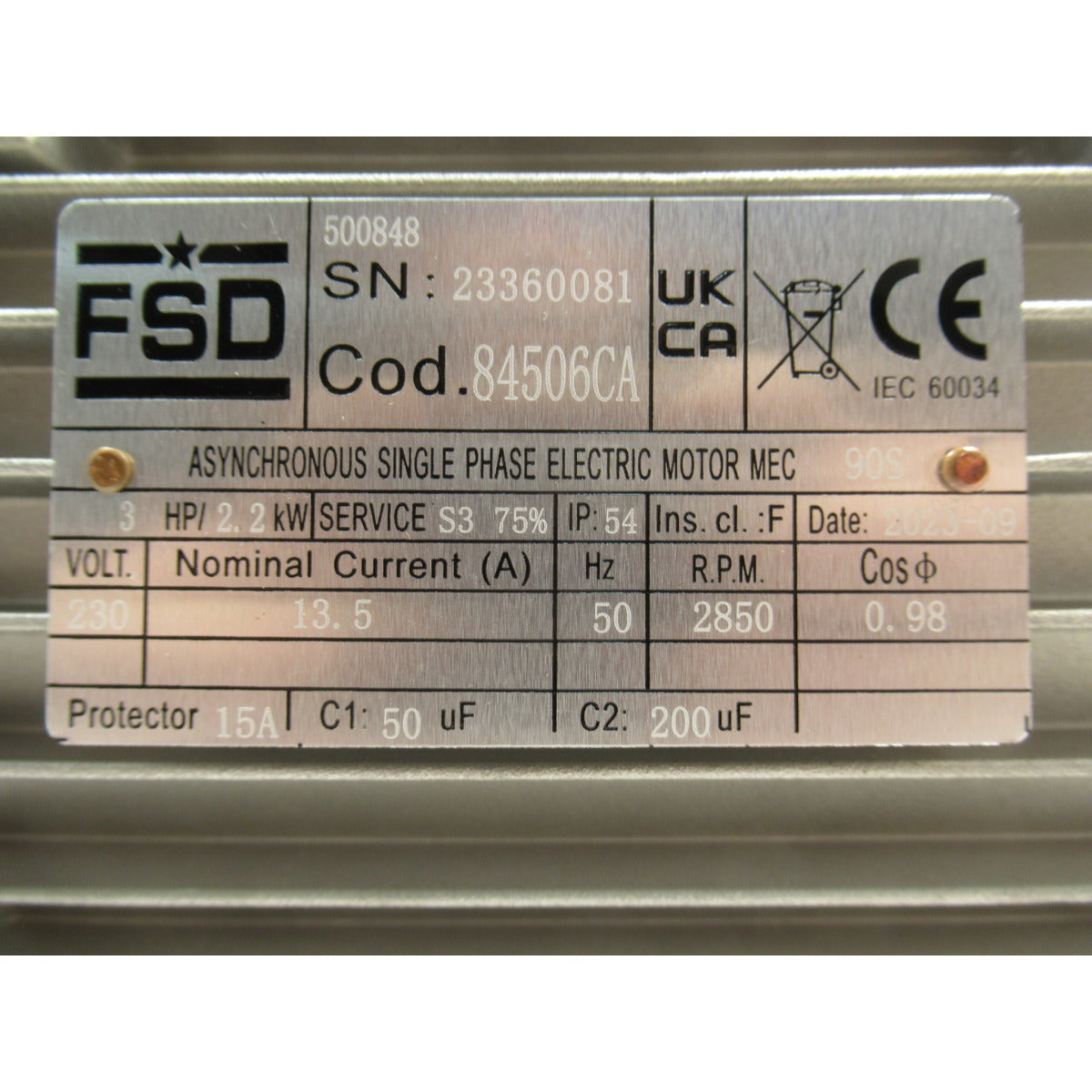 Aircraft Motor 2,2kW / 230V 84506CA - Art. 084506CA