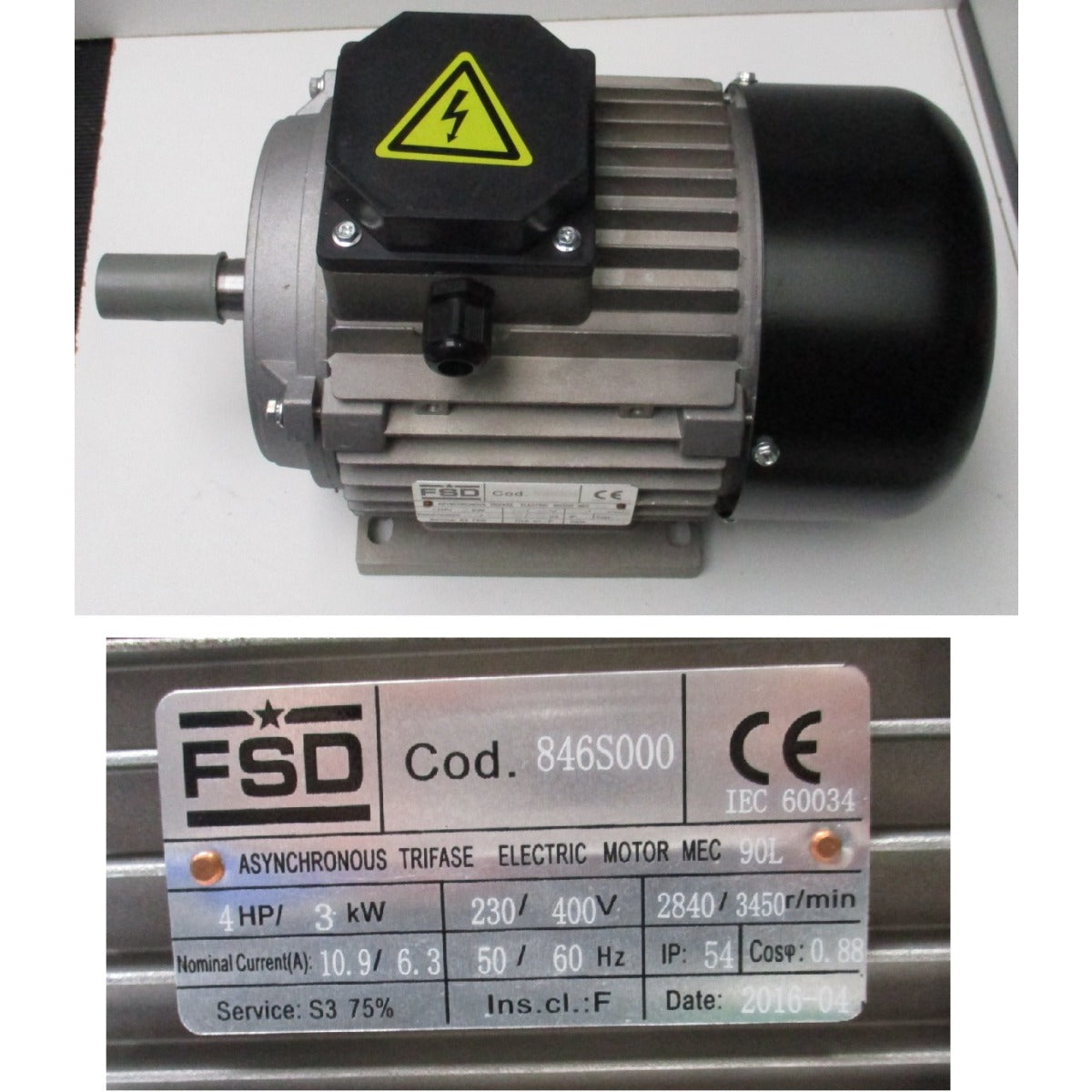 Aircraft Motor 3kW/HP4T 230/400 M90 S3-75 846S000 - Art. 0846S000