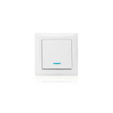 ASLO 1-fach Drucktaster (ohne) Mit LED-Anzeige. M2020 10A-250V Aluminium ASE202013ALC