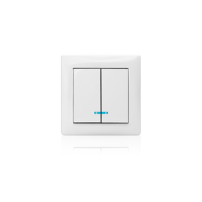 ASLO 2-Gang 2-Wege-Schalter mit LED-Anzeige M2020 10A-250V Aluminium ASE202096ALC