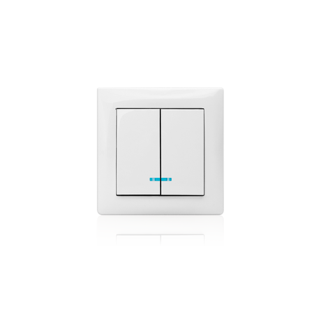 ASLO 2-Gang 2-Wege-Schalter mit LED-Anzeige M2020 10A-250V Aluminium ASE202096ALC