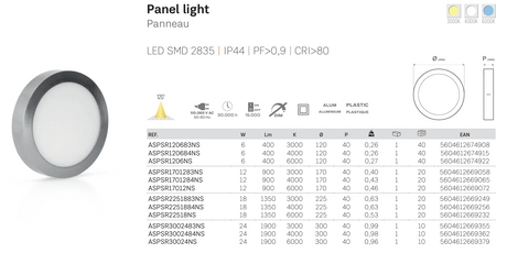 ASLO runde LED Deckenleuchte 24W LED Panel rund 30cm Modern warmweiß 3000K