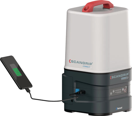 SCANGRIP LED-Strahler AREA 10 CONNECT 84 W 1000-10000 lm IP65 – 360° Arbeitsleuchte mit App-Steuerung