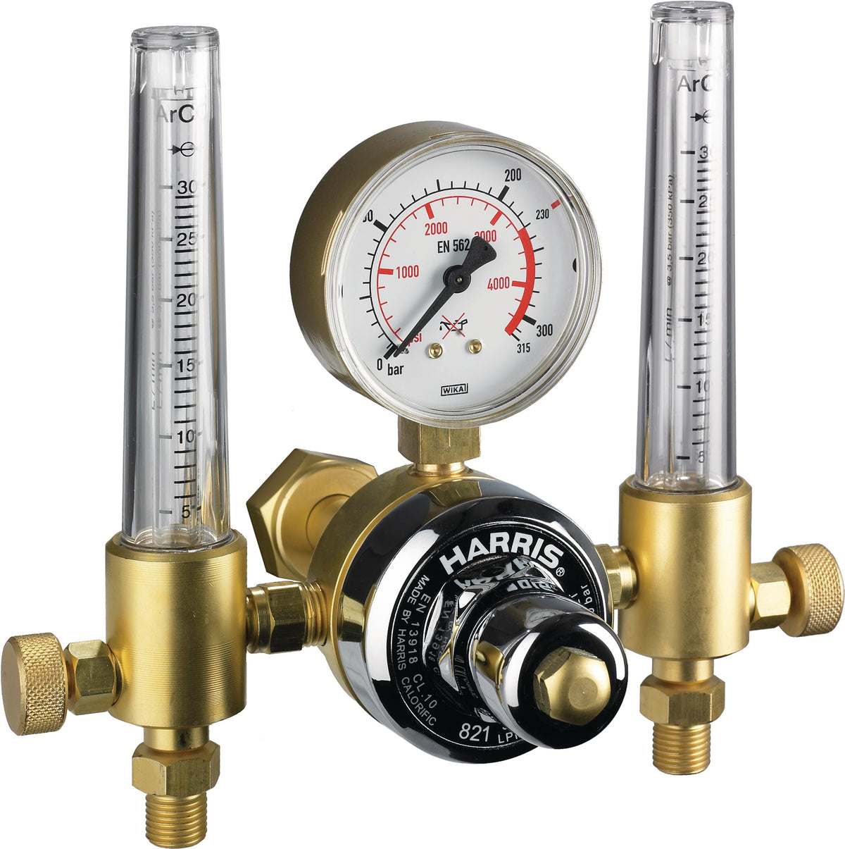 HARRIS Flaschendruckminderer 821-F Argon/CO₂ mit Doppelflowmeter 30 l/min