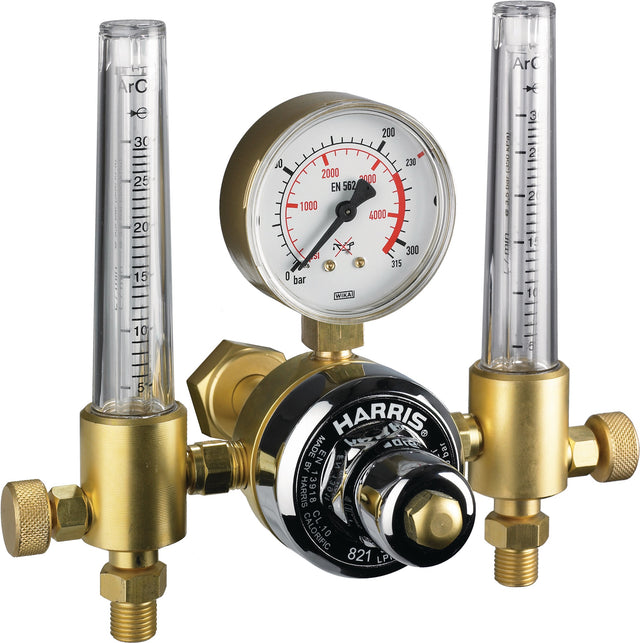 HARRIS Flaschendruckminderer 821-F Argon/CO₂ mit Doppelflowmeter 30 l/min