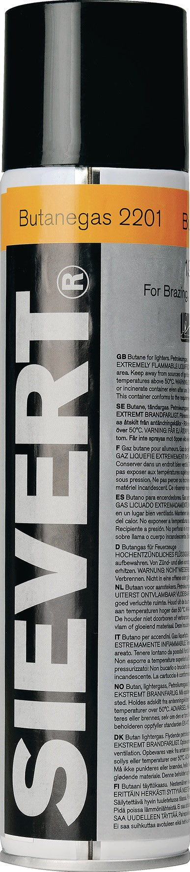 Sievert Gaskartusche Butan Gas 2201, 168 g / 330 ml, mit Füllrohr für Butajet Lötlampen