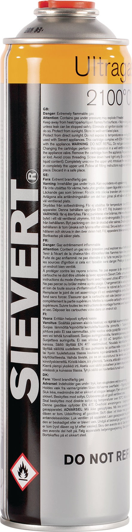 SIEVERT Ultragas 2205 Schraubkartusche 210g, 380ml, 2100°C Flammentemperatur
