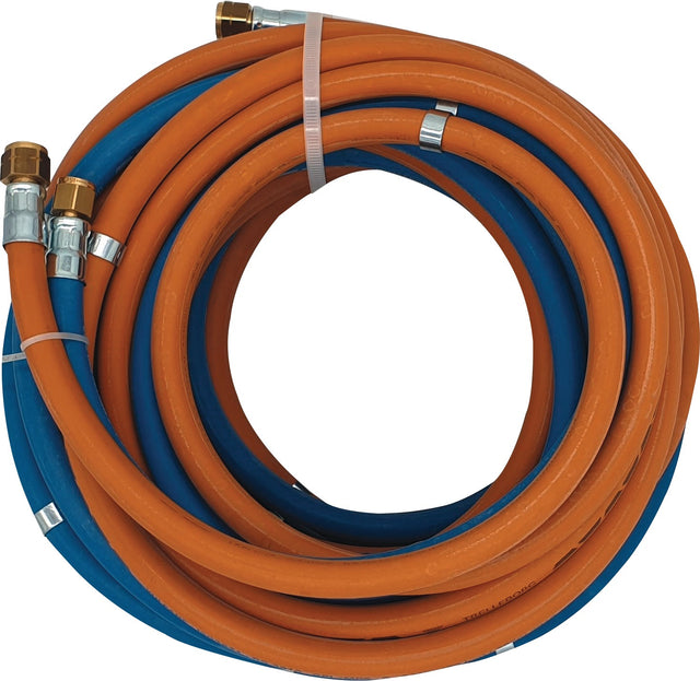 Conzelmann Autogengasschlauch 5m 6/9mm 1/4" RH / 3/8" LH mit Schlauchordner