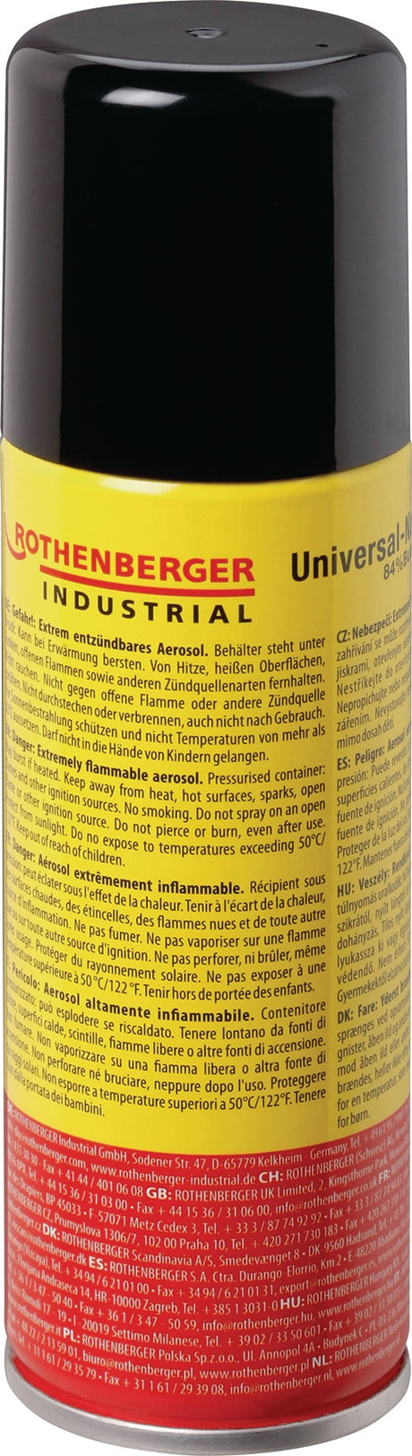 ROTHENBERGER INDUSTRIAL Gaskartusche Universal 56g – 100 ml Butan/Propan mit 5 Düsenadaptern