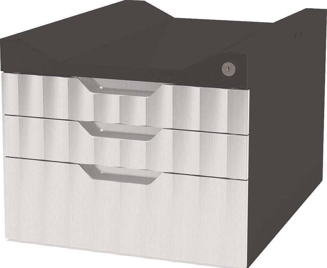 SIEGMUND Schubladenbox für Werkbank, 3 Schubladen, abschließbar, 80/80/160 mm