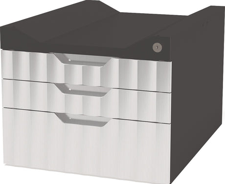 SIEGMUND Schubladenbox für Werkbank, 3 Schubladen, abschließbar, 80/80/160 mm