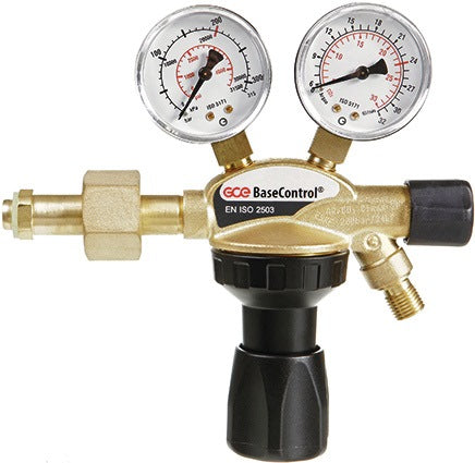 GCE BaseControl Flaschendruckminderer Argon/CO₂ 200 bar mit Ventil 24 l/min