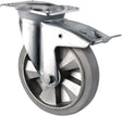 TECWERK Schwerlastlenkrolle 160 mm mit Totalfeststeller, 400 kg Tragfähigkeit, Elastikgummi