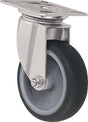 TECWERK Lenkrolle 75 mm grau mit Anschraubplatte, Tragfähigkeit 75 kg