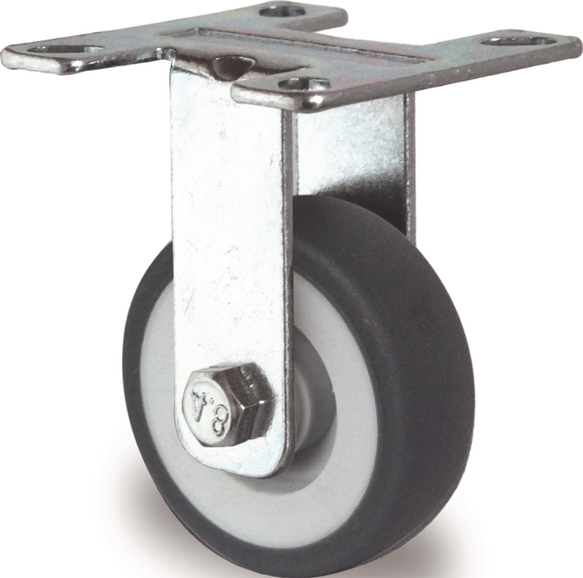 TECWERK Bockrolle 50 mm Vollgummi Gleitlager 50 kg mit Anschraubplatte
