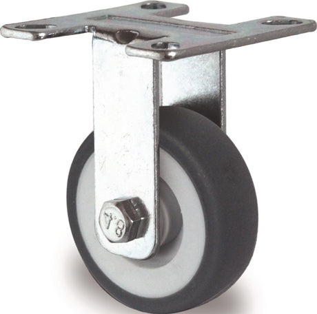 TECWERK Bockrolle 50 mm Vollgummi Gleitlager 50 kg mit Anschraubplatte