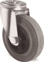 TECWERK Lenkrolle 80 mm Polypropylen Vollgummi grau mit Rückenloch, 70 kg Tragfähigkeit
