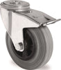 TECWERK Lenkrolle 80 mm mit Totalfeststeller, Rückenloch & Rollenlager, 70 kg Tragkraft