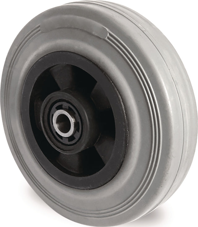 TECWERK Ersatzrad 80 mm Vollgummi grau, 70 kg Tragfähigkeit, Achs-Ø 8 mm