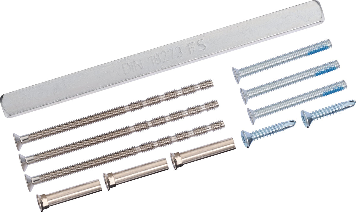 TECWERK Befestigungs-Set NW-400-10 für Türbeschläge, 47-56 mm Türstärke, 4x M4x60 mm