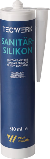 TECWERK Sanitärsilikon transparent 310 ml Kartusche – 15 Stück