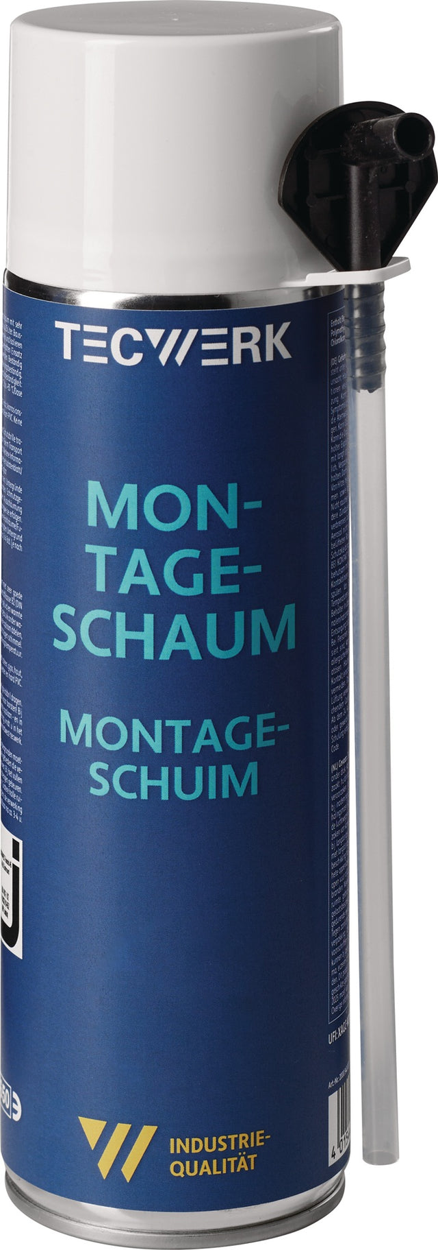 TECWERK 1K-Montageschaum B2 champagner 500 ml – 12 Dosen mit Einweghandschuhen