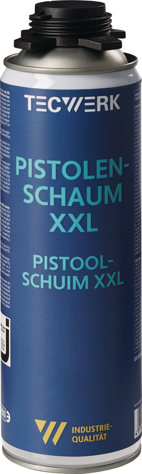 TECWERK 1K-Pistolenschaum XXL 500 ml B2 grau – 12 Dosen, bis zu 42 l Schaumausbeute