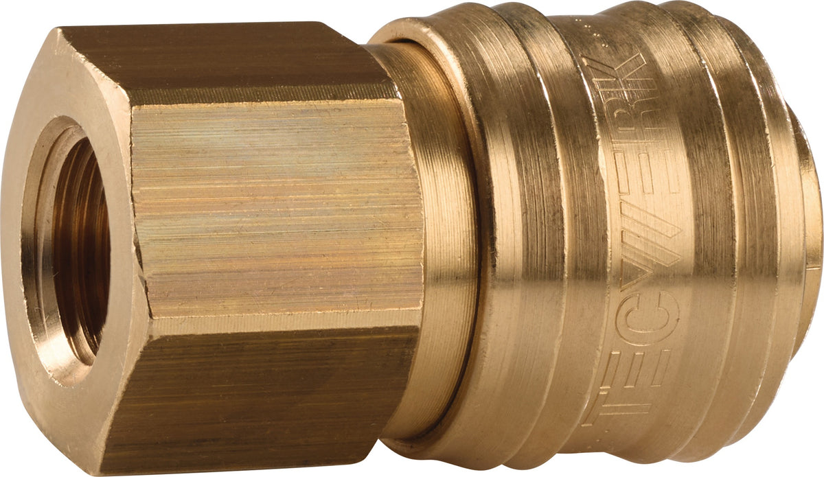TECWERK Schnellverschlusskupplung DN 7,2, G 1/4 Zoll Innengewinde, Messing blank