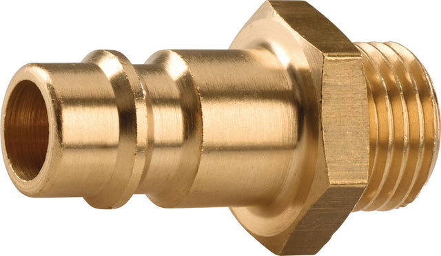 TECWERK Stecknippel Messing blank Stecker DN 7,2 AG G 1/4 Zoll – 10 Stück