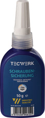 TECWERK Schraubensicherung 50 g mittelfest hochviskos dunkelblau DVGW – 10 Stück