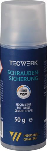 TECWERK Schraubensicherung 50 g mittelfest hochviskos dunkelblau DVGW – 10 Stück