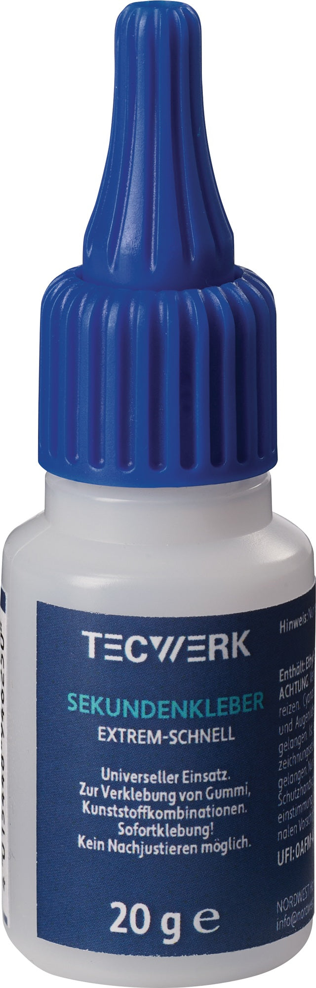 TECWERK Sekundenkleber extrem schnell 20g farblos Flasche – 10 Stück
