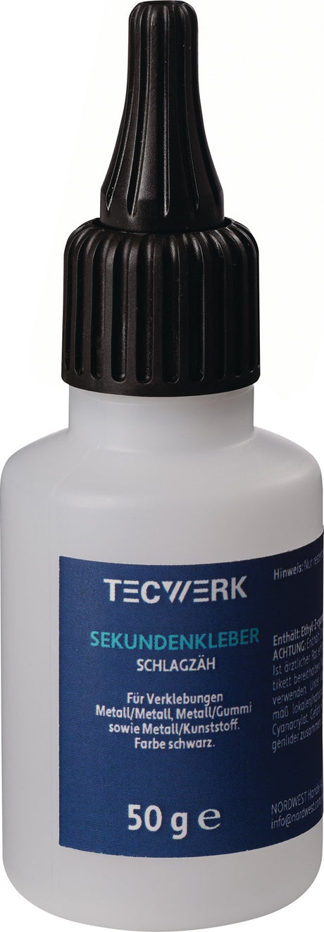 TECWERK Sekundenkleber schlagzäh 50g schwarz – Flasche