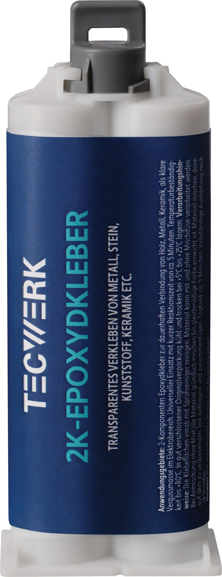 2K-Epoxidklebstoff 50g farblos Doppelkartusche TECWERK – 12 Stück